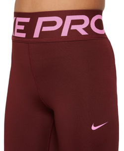 Штаны для девочки теннисные Nike Girls Dri-Fit Pro Leggings - dark team red/playful pink