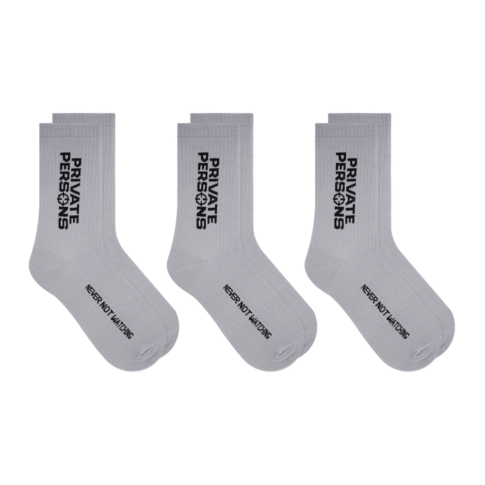 PP LOGO SOCKS GREY (3 PACK)