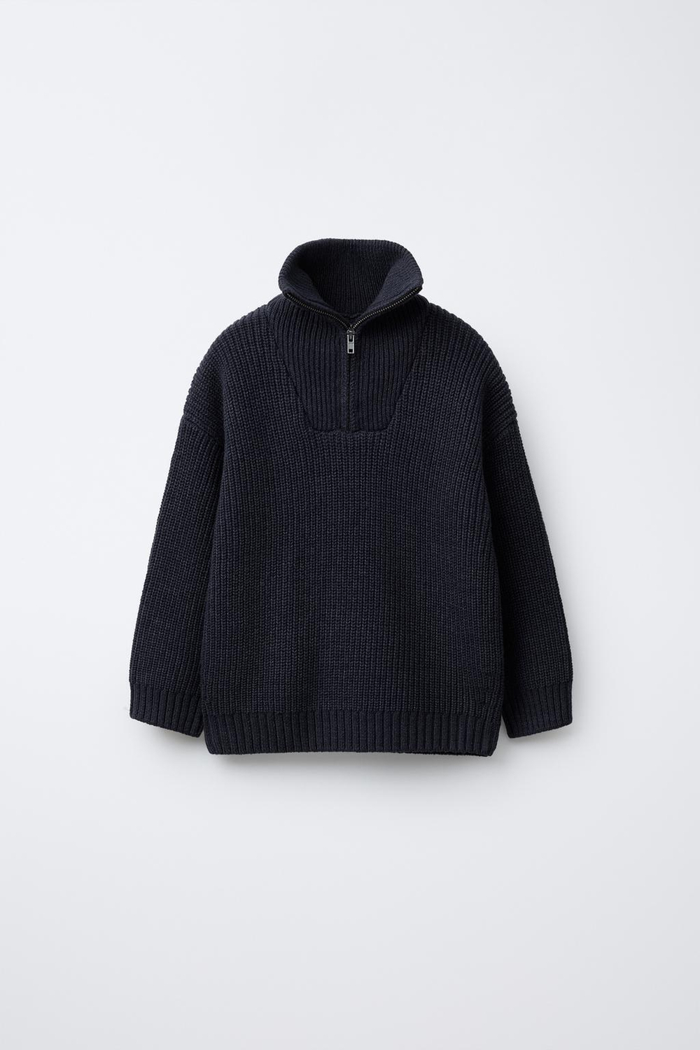 ZARA СВИТЕР С ЗАСТЕЖКОЙ-МОЛНИЕЙ, СИНИЙ МЕЛАНЖ
