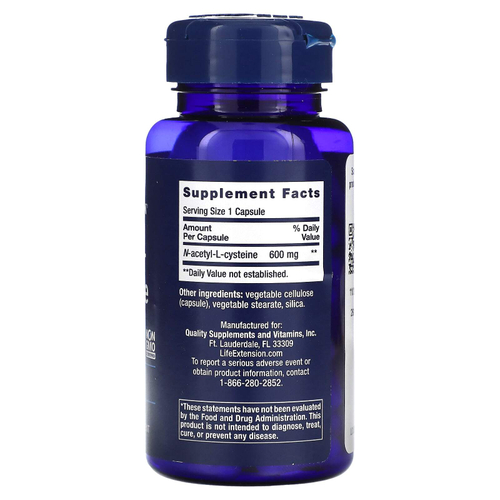 Life Extension, N-ацетил-L цистеин, 600 мг, 60 капсул