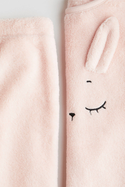 H&M ПИЖАМА ИЗ ВЕЛЮРА, СВЕТЛО-РОЗОВЫЙ