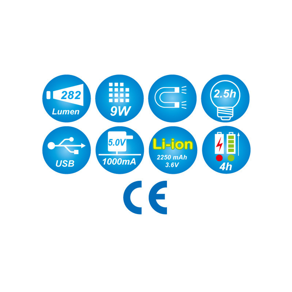 KING TONY (9TA24A) Переносная светодиодная лампа, Li-Ion, 282 люмен