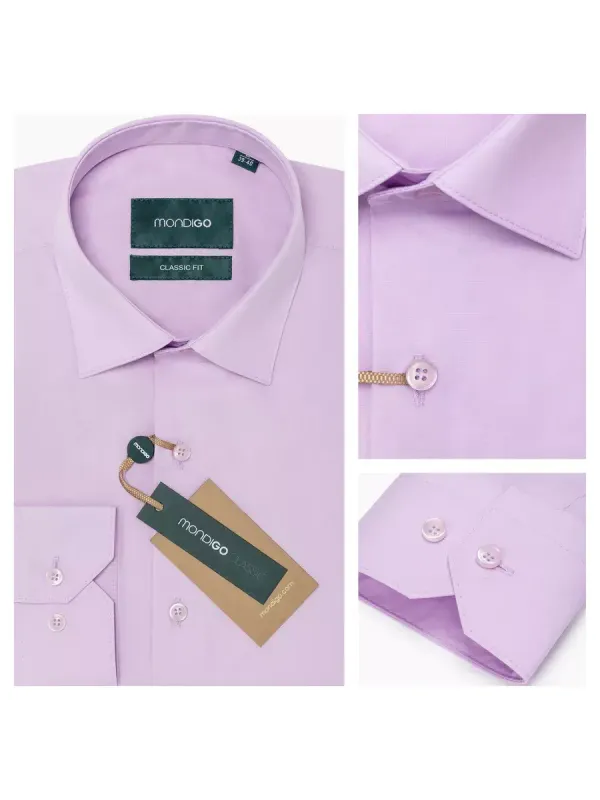 Рубашка классическая CLASSIC FIT с длинным рукавом, сиреневая