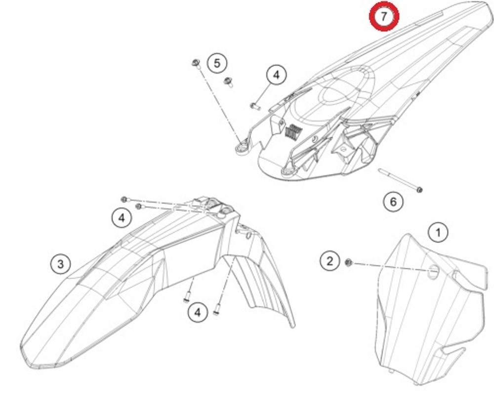 Крыло заднее GASGAS EC250/300/250F/350F Red