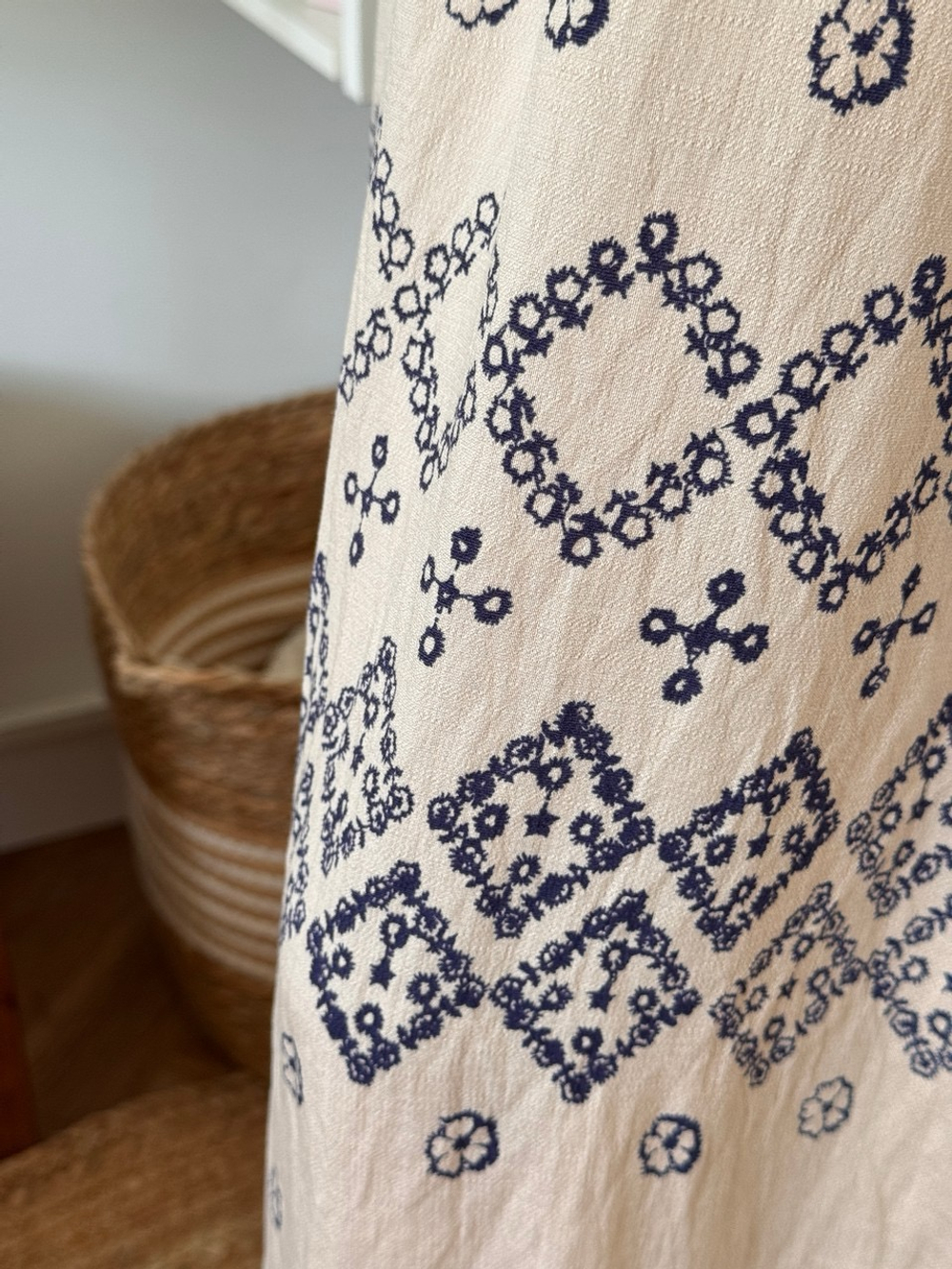 Платье Мари для беременных и кормящих, Кремовый с орнаментом