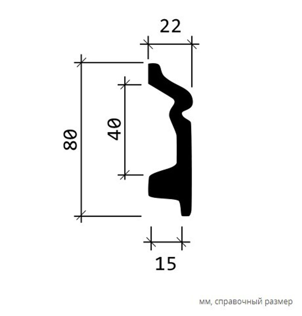 Плинтус пенополиуретан, 2000x22x80 мм