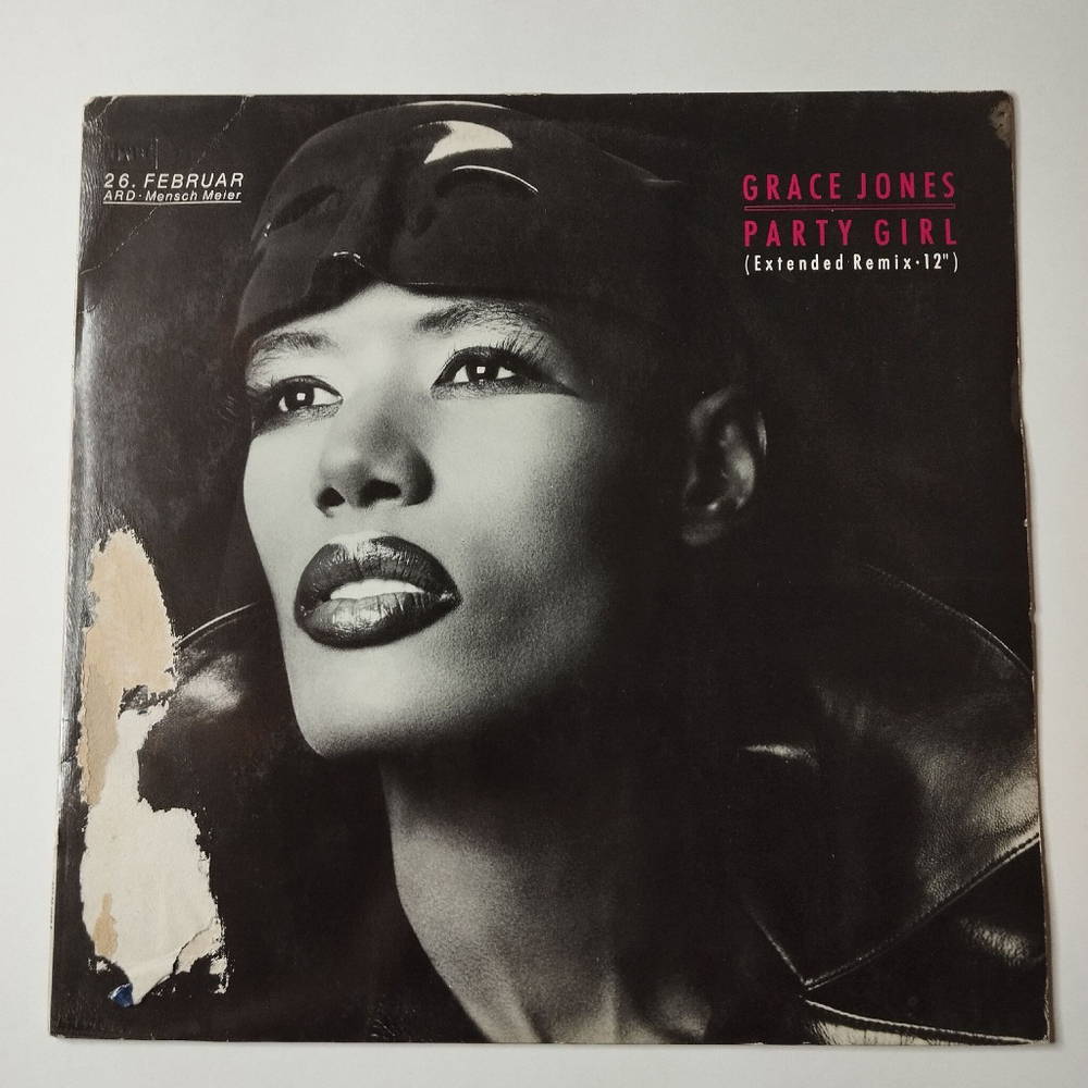 Винтажная виниловая пластинка LP Grace Jones Party Girl (Germany 1986) Maxi Single 45 RPM