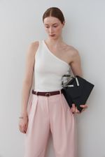 БАЗОВЫЙ ТОНКИЙ РЕМЕНЬ С МЯТОЙ ПРЯЖКОЙ BORDO