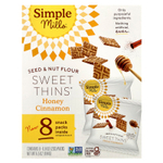 Simple Mills, Мука из семян и орехов, Sweet Thins®, мед и корица, 8 пакетиков по 23 г (0,8 унции)