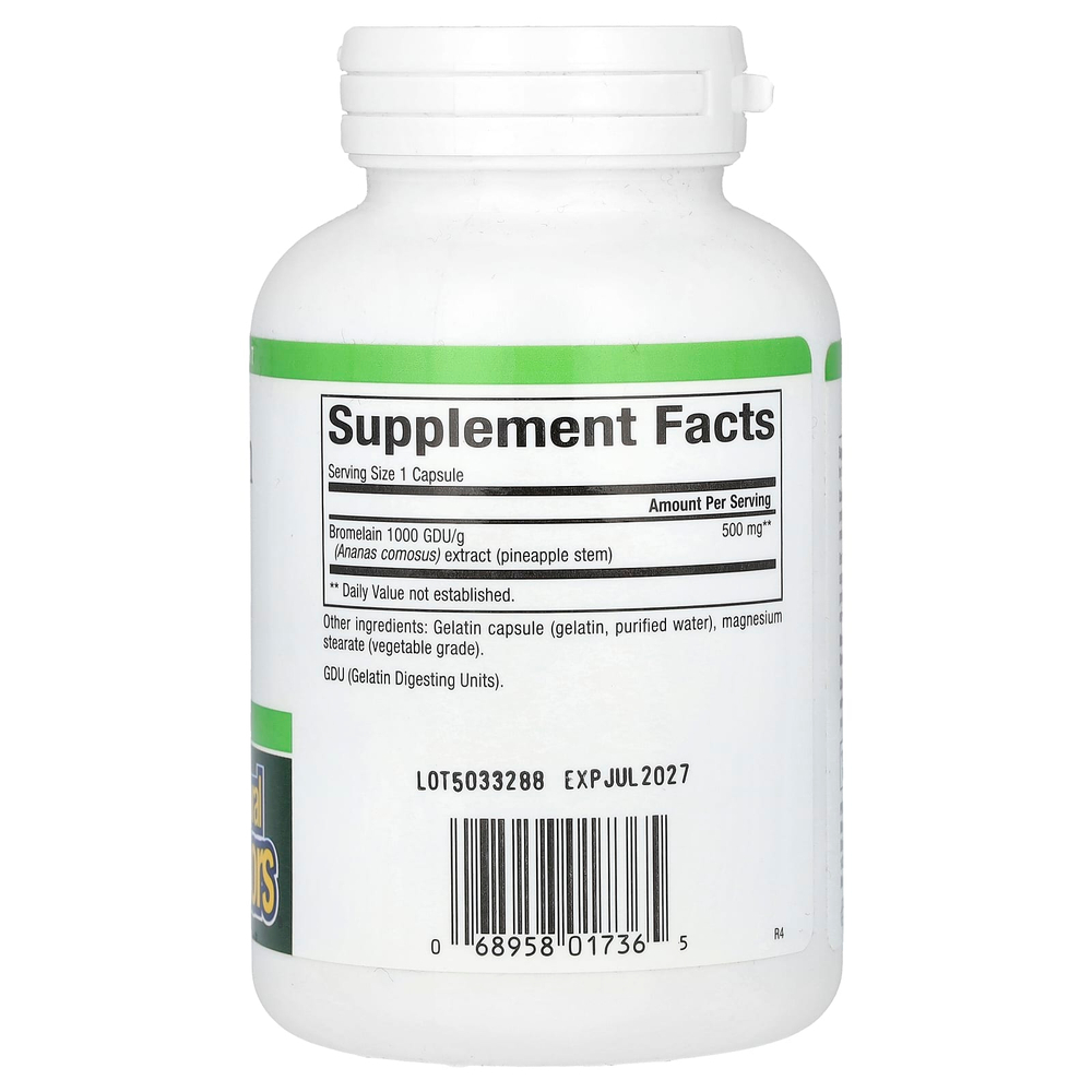 Natural Factors, Бромелаин, 500 мг, 180 капсул