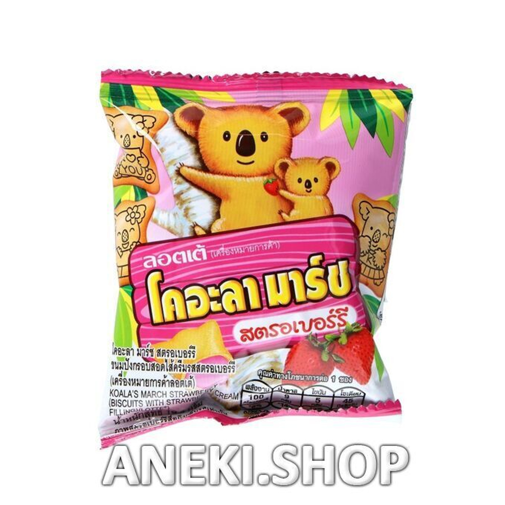 Печенье "Коала Марш" с шоколадом вкус клубники 19.5 г Thai Lotte