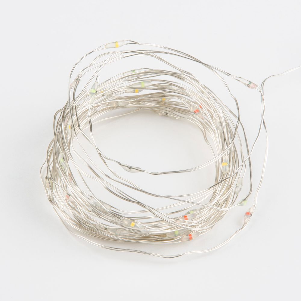 ULD-S0500-050-SCB-2AA MULTI IP20 DEW Гирлянда светодиодная на батарейках 2AA не в-к. Роса. 5м. 50 светодиодов. Разноцветный свет. Провод медный. TM Uniel.