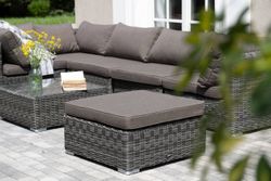 "Лунго" трансформирующаяся лаунж-зона из искусственного ротанга, цвет графит