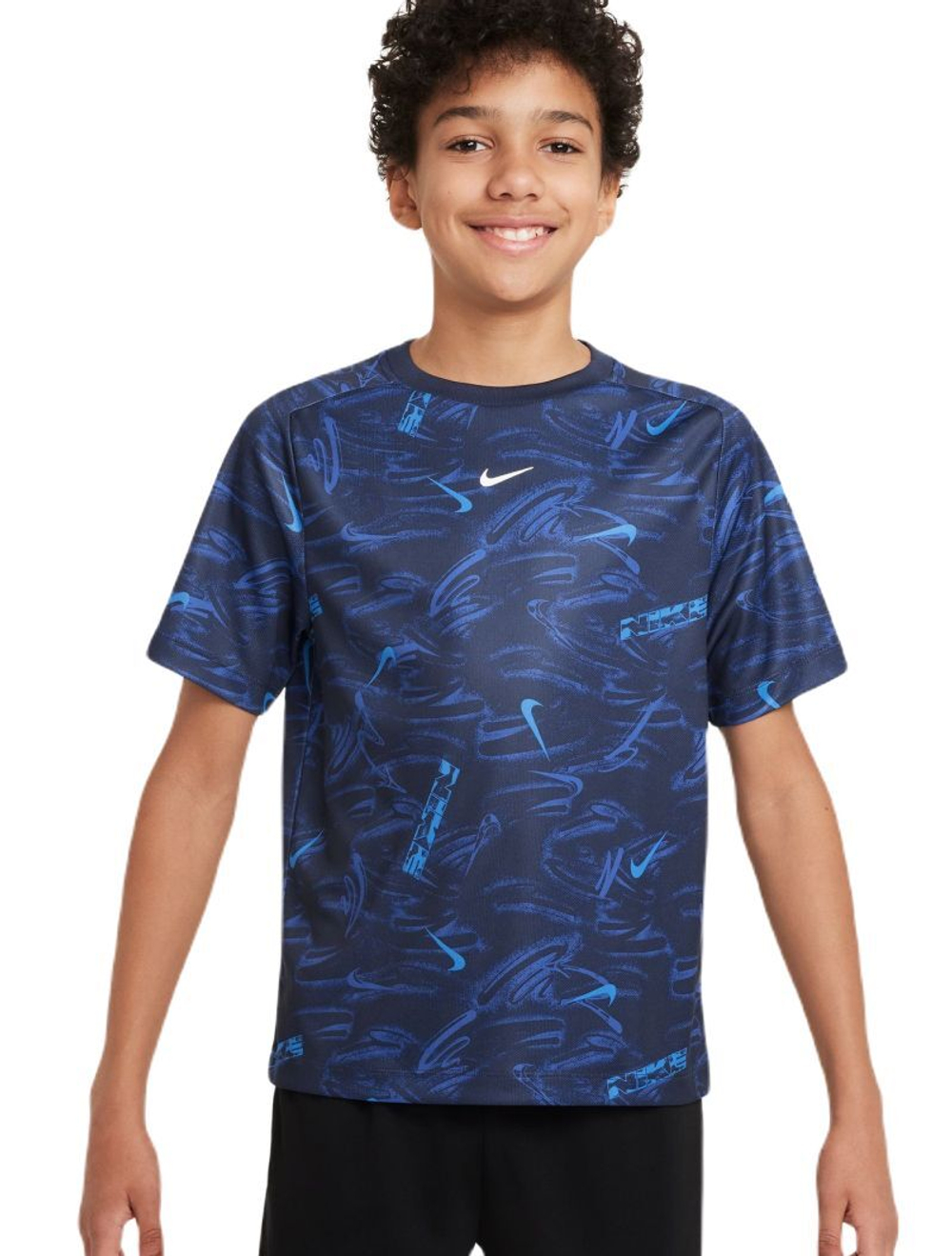 Футболка для мальчика теннисная Nike Kids Multi Dri Fit Short-Sleeve Top - небесный