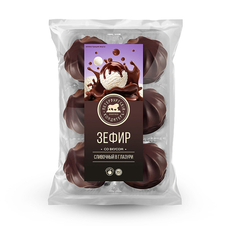 Зефир Сливочный в глазури (пленка) 390г