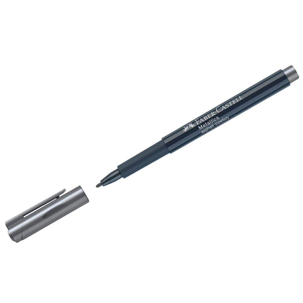 Маркер для декорирования Faber-Castell "Metallics", серый металлик, пулевидный, 1,5мм