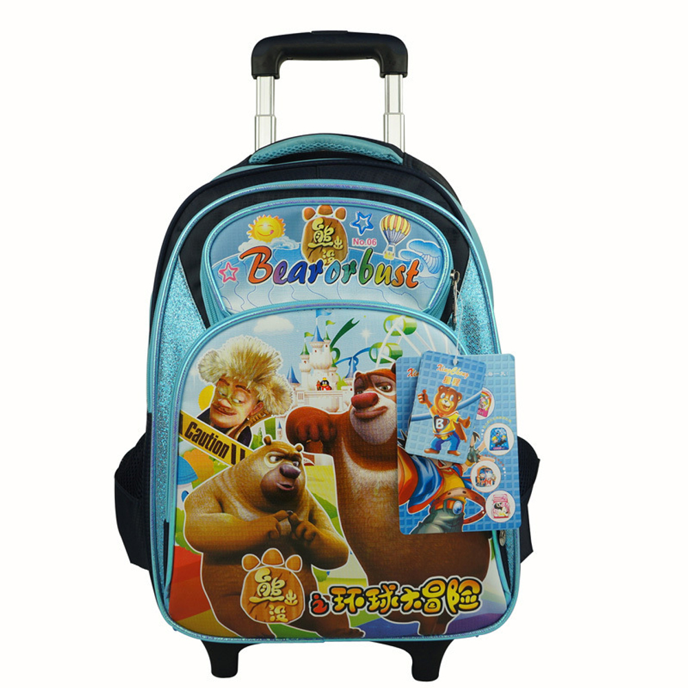 Рюкзак съемный на колесиках с мультипликационными принтами