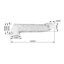 Прозрачный фаллоудлинитель с подхватом мошонки Silas - 26 см.