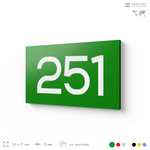 Номер на дверь 251, табличка на дверь для офиса, квартиры, кабинета, аудитории, склада, зеленая 120х70 мм, Айдентика Технолоджи