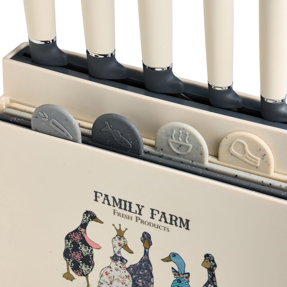 НАБОР AGNESS ИЗ 10ПР: 5 НОЖЕЙ, 4 ДОСКИ И ПОДСТАВКА, СЕРИЯ "FAMILY FARM"