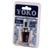 Коронка алмазная по кафелю и стеклу 40 мм с центрирующим сверлом Yoko