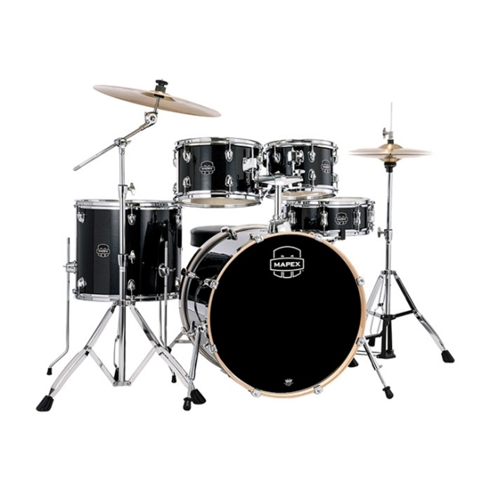 Mapex VE5294FTCVH Ударная установка из 5-ти барабанов, Venus series, BD2216, TT1007, TT1208, FT1614, SN1450, TH652, педаль P410, стул T400, B400, S400, H410, палочки (пара), цвет Black Galaxy Sparkle.
