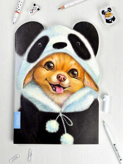 Тетрадь 40л арт. 62326/25/МИЛЫЙ ПЁСИК /180х255 мм, фигурная вырубка, мягкий переплёт (2 скобы). вн.блок - белый офсет, точка. Обложка - мелованный картон 190 г/м²,