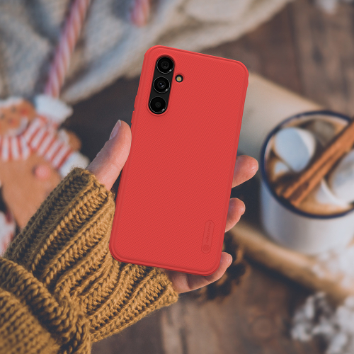 Чехол красного цвета с усиленными рамками от Nillkin для Samsung Galaxy A54 5G, серия Super Frosted Shield Pro