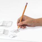 Карандаши чернографитные ОФИСМАГ НАБОР 48 шт., НВ, c резинкой, корпус желтый, заточенные, 180639