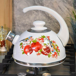 Чайник 2,5л со свистком, консольная ручка, белый "Гранат"