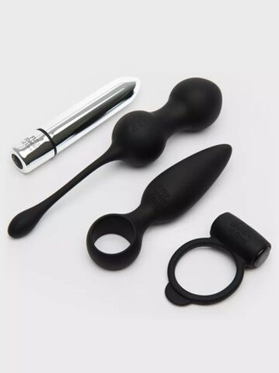 Эротический набор Pleasure Overload 10 Days of Play Gift Set (Цвет: серебристый с черным)