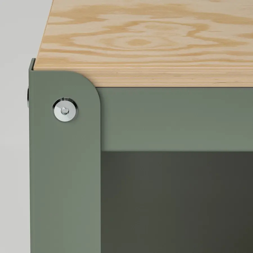Стол - IKEA BROR, 110x55 см, серо-зеленая/сосновая фанера, БРОР ИКЕА