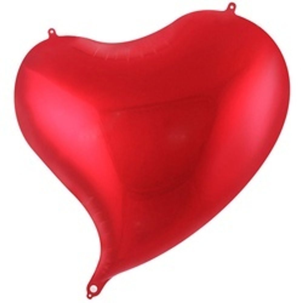 Шар (18"/46 см) Сердце, Изгиб, Красный