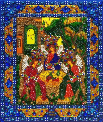 И-12 Набор для вышивания хрустальными камнями Святая Троица