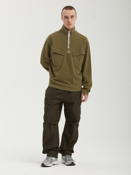 Мужская Толстовка Heavy Jersey Plated Half Zip