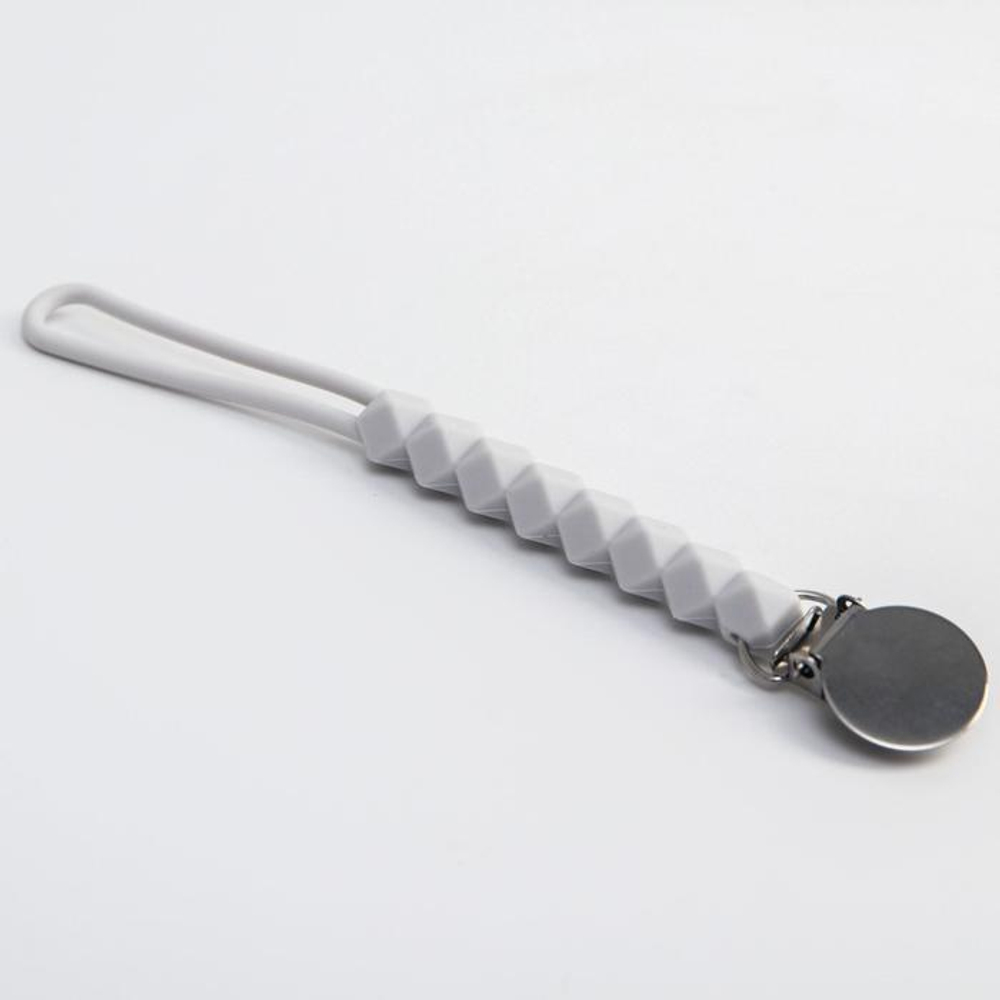 5421478 Держатель для пустышки «Ромбики», силиконовый, цвет серый