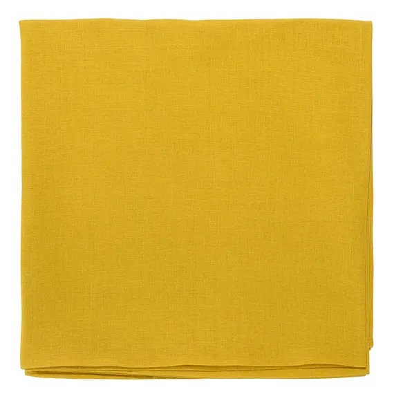 Скатерть из стираного льна горчичного цвета Essential 170х170 см