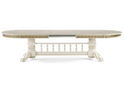 Деревянный стол Кассиль 260(330)х110х77 слоновая кость с золотой патиной