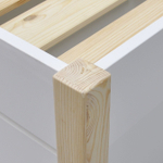 Кровать детская 160х80, Ами, односпальная, массив сосны, ЛДСП, цвет белый/натуральная сосна, Dipriz