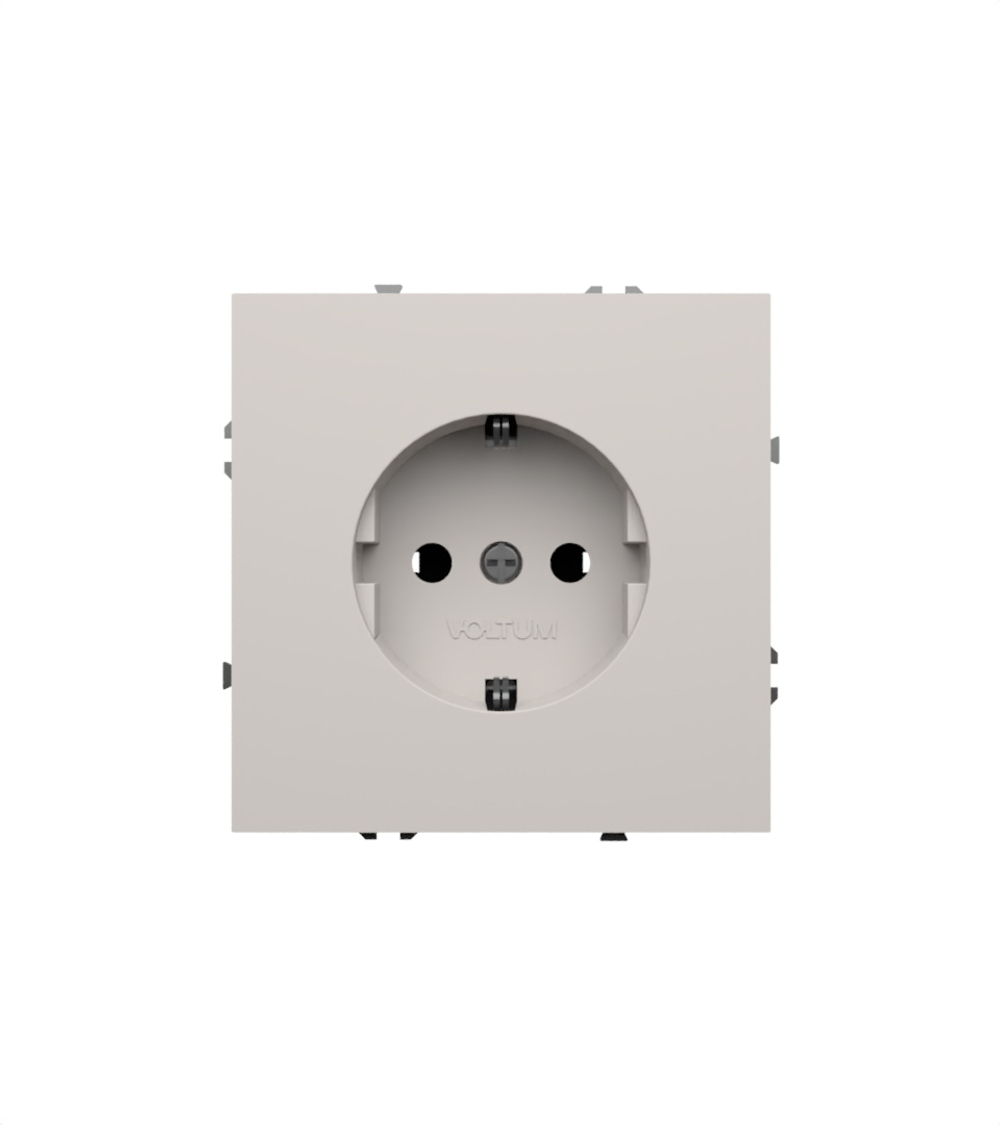 Розетка встраиваемая VOLTUM S70 с заземлением 16А, (белый матовый)