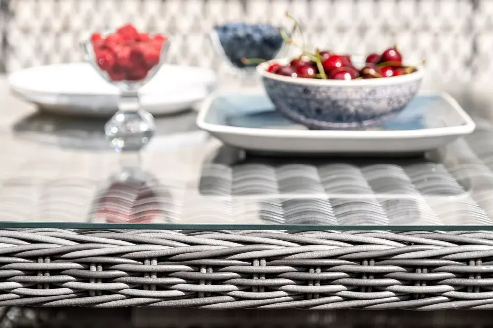 "Катания" обеденная группа плетеная на 6 персон, цвет графит