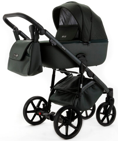 Детская коляска Adamex Nola Natura 3 в 1 N-12-FOREST (Т.ЗЕЛЕН + Т.ЗЕЛЕН. КОЖА)