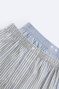 ZARA НАБОР ИЗ ДВУХ ТРУСОВ-БОКСЕРОВ ИЗ ПОПЛИНА В КОНТРАСТНУЮ ПОЛОСКУ, РАЗНОЦВЕТНЫЙ