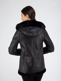 Дубленка зима короткая натуральная авиатор