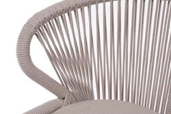 "Милан" стул плетеный из роупа, каркас алюминий (RAL1001), роуп бежевый круглый, ткань бежевая