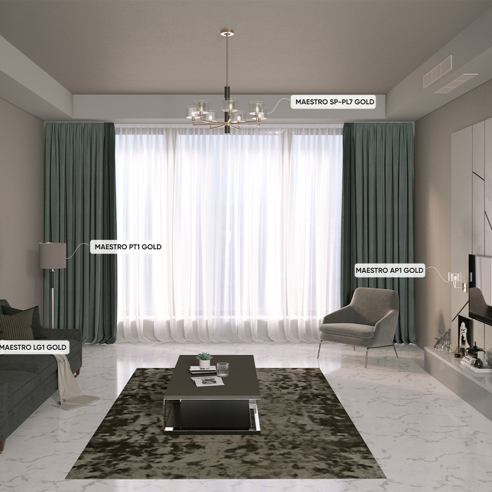 Подвесная люстра Crystal Lux MAESTRO SP-PL7 GOLD