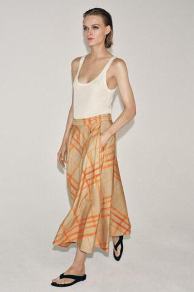ZW COLLECTION Юбка в клетку с воланами - ZARA