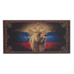 GAEM Игра настольная 2 в 1 ( шашки, нарды) "Русский медведь", L50 W25 H3 см