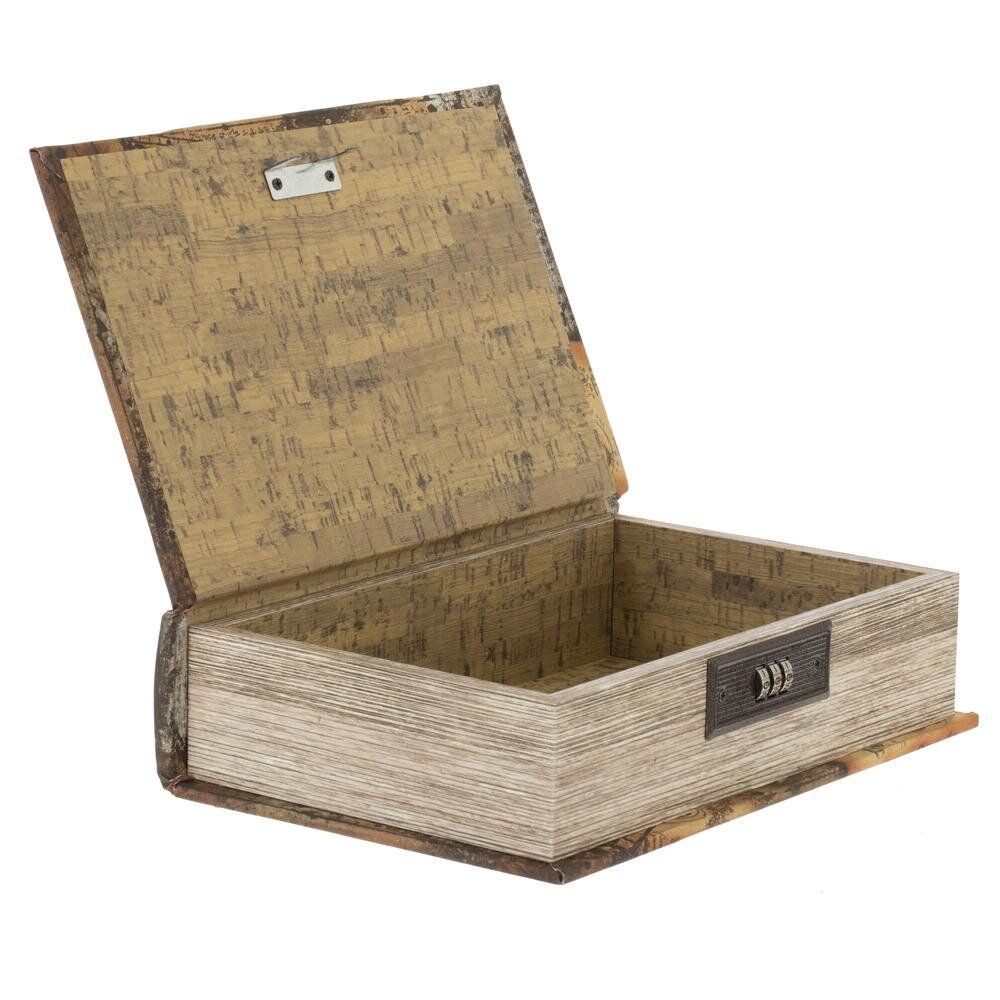 GAEM Шкатулка-книга с кодовым замком, L18 W7 H27 см