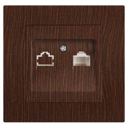 Розетка Intro Accent 6-303-10 информационная RJ45, IP20, СУ, венге | Intro